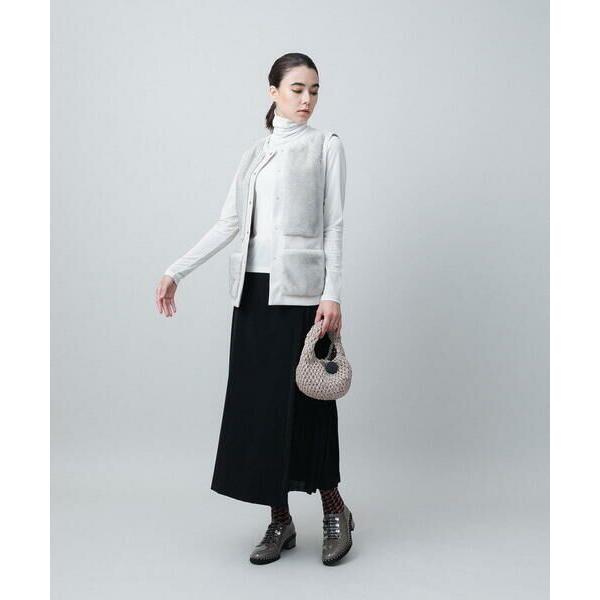 HIROKO KOSHINO / ヒロココシノ ストレッチチュールハイネックプルオーバー/日本製/洗える