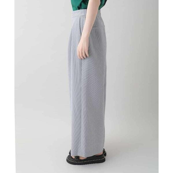 こしのです！ HIROKO KOSHINO / ヒロココシノ ストライプサッカーワイドパンツ/日本製