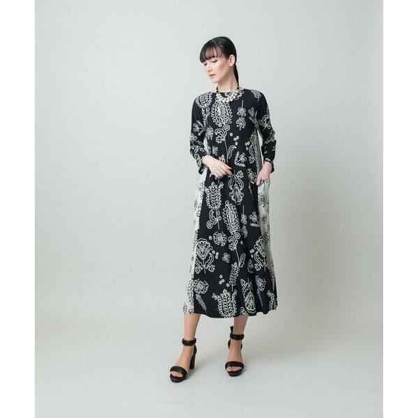 HIROKO KOSHINO / ヒロココシノ ボタニカルプリントサイドポケットワンピース /日本製/洗えるの画像