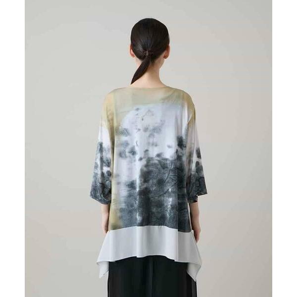 未使用　HIROKO KOSHINOプルミエ チュニックワンピース　 タグ付き HIROKO KOSHINO（ヒロコ コシノ） 墨絵プリントデザインチュニック