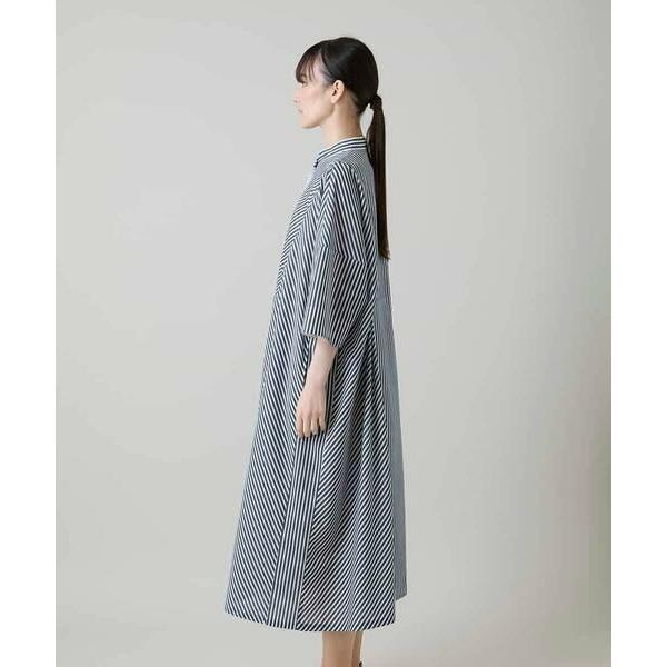 HIROKO KOSHINO / ヒロココシノ トリコットストライプ切り替えデザインワンピース /洗えるの画像