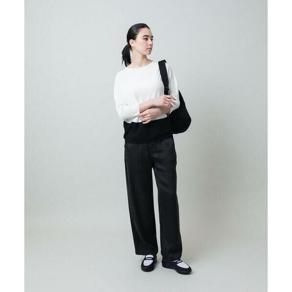 HIROKO KOSHINO / ヒロココシノ バイカラーホールガーメントニットプルオーバー/日本製/洗えるの画像