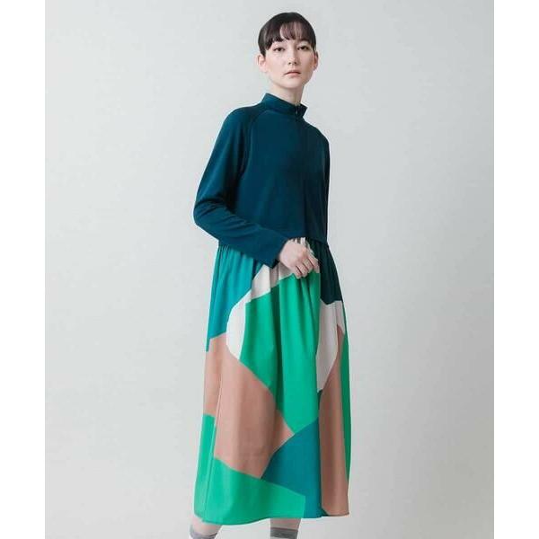 HIROKO KOSHINO / ヒロココシノ 2WAYストレッチ幾何プリントワンピース /日本製/洗えるの画像