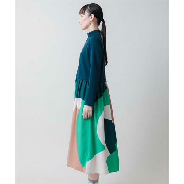 HIROKO KOSHINO / ヒロココシノ 2WAYストレッチ幾何プリントワンピース /日本製/洗えるの画像