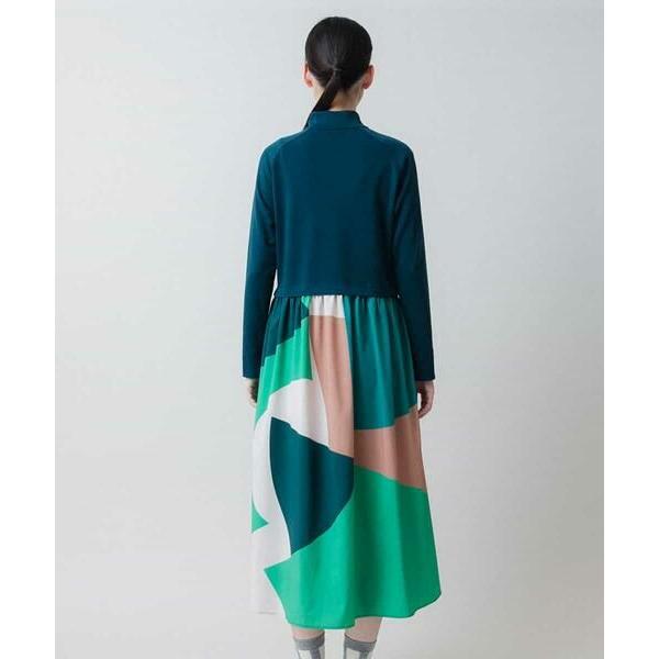 HIROKO KOSHINO / ヒロココシノ 2WAYストレッチ幾何プリントワンピース /日本製/洗えるの画像