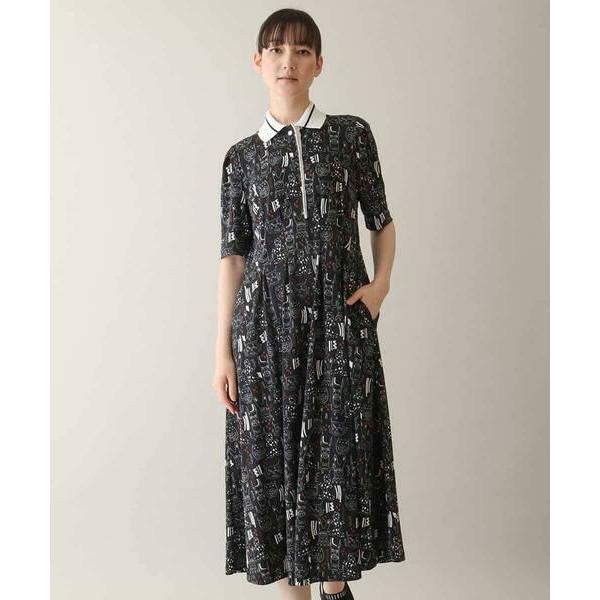 ヒロココシノの総柄のワンピース　size40 HIROKO KOSHINO（ヒロコ コシノ） モチーフ総柄プリントワンピース