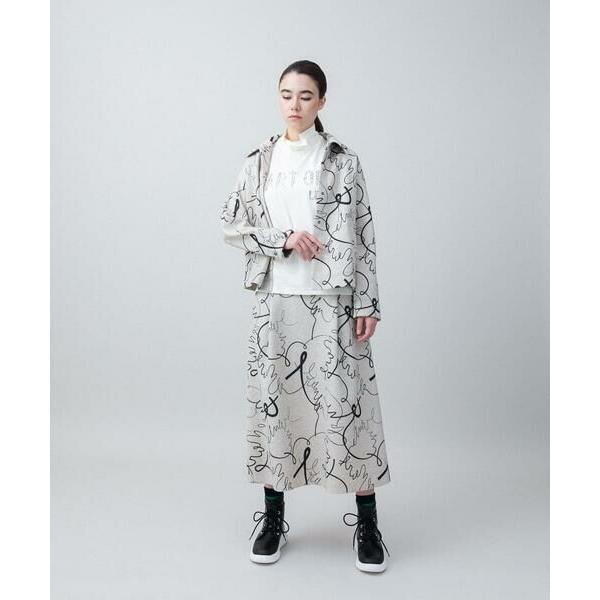 HIROKO KOSHINO / ヒロココシノ ラインドローイングプリントジャケット /日本製/洗えるの画像