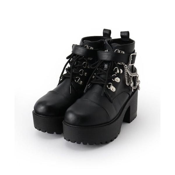 豆柴 エスペランサ 厚底十字架チャーム付きチェーンブーツ 厚底十字架チャーム付きチェーンブーツ（ブーツ）｜cs T&P