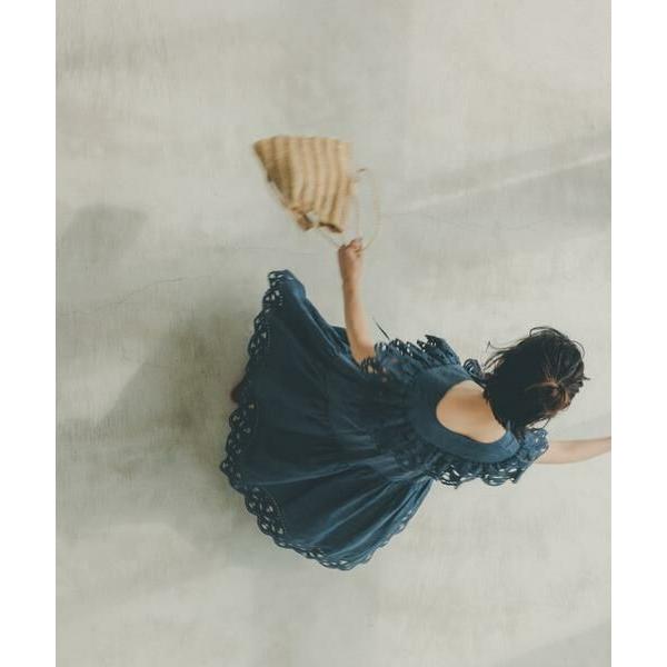 未使用品 ハウスオブロータス スカラ刺繍ギャザーフレアスカート