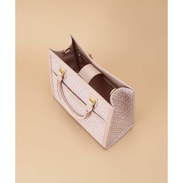Samantha Thavasa ST サマタバスクエアトートバッグ ベージュ Samantha Thavasa（サマンサタバサ） ST Jacquard シルエット スクエア