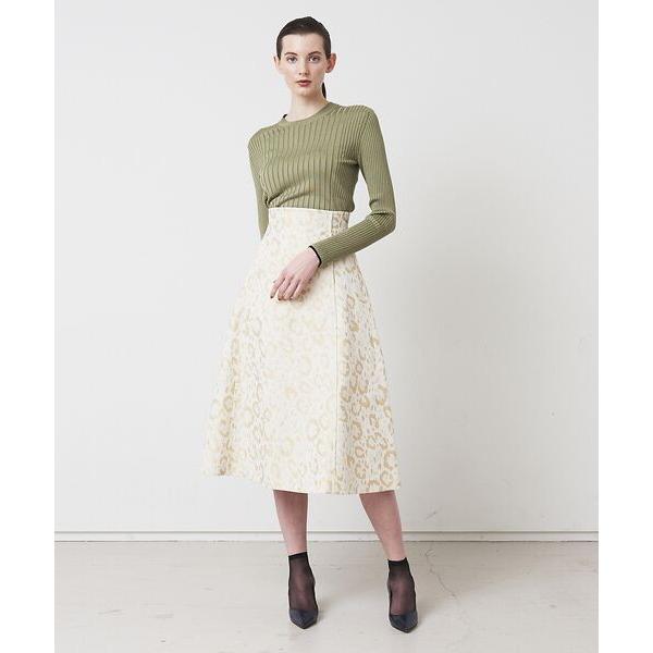 DESIGNWORKS / デザインワークス レオパードジャガードフレアスカート 2cm，ヒップ サイズ 5cmサイズ