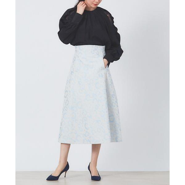 DESIGNWORKS / デザインワークス レオパードジャガードフレアスカート 2cm，ヒップ サイズ 5cmサイズ