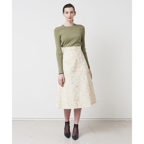 DESIGNWORKS / デザインワークス レオパードジャガードフレアスカート 2cm，ヒップ サイズ 5cmサイズ