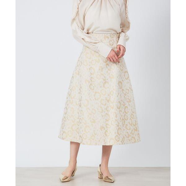 DESIGNWORKS / デザインワークス レオパードジャガードフレアスカート 2cm，ヒップ サイズ 5cmサイズ