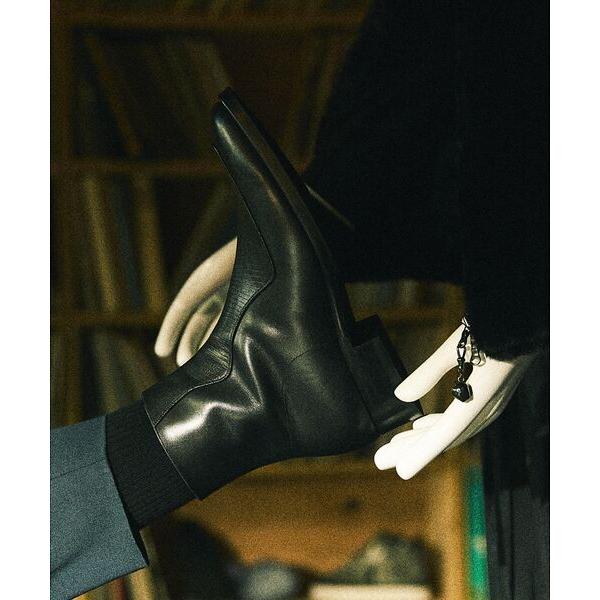 alfredoBANNISTER / アルフレッド・バニスター スクエアトゥ サイドジップブーツ(リザード柄)