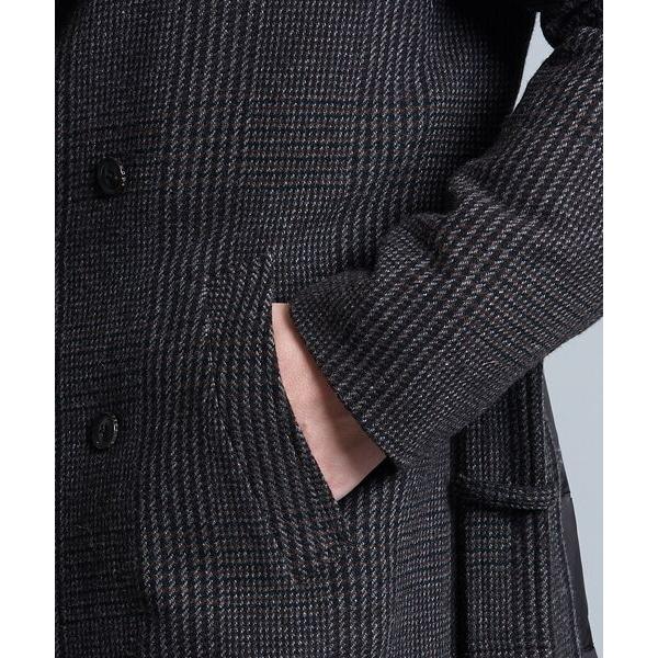 5351プールオム　コンビネーションチェックロングコート　サイズ46 5351 POUR LES HOMMES 5351POUR / 5351プール・オム