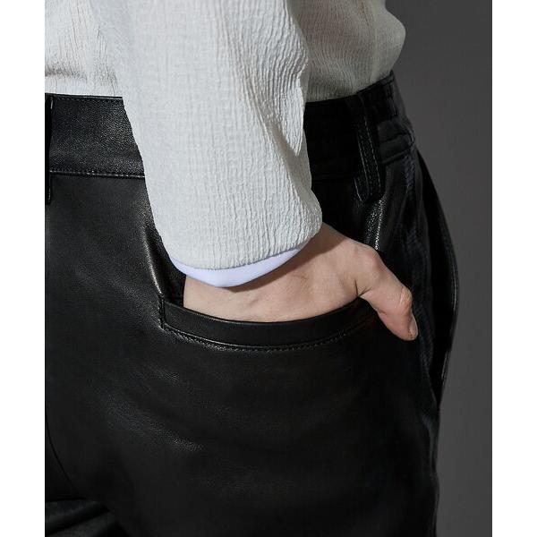 5351POUR LES HOMMES / 5351プール・オム 【セットアップ対応】レザー テーパード スラックスパンツの画像