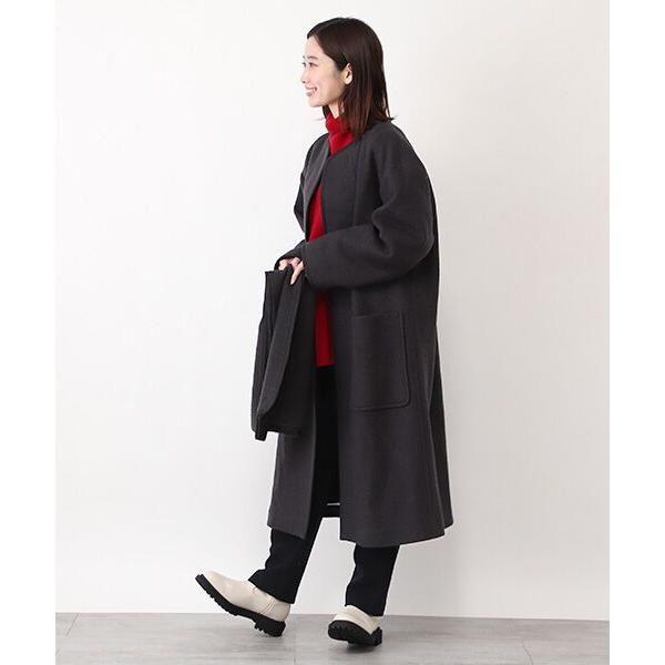 PLAIN PEOPLE プレインピープル 23AW ノーカラーパイピングコート-