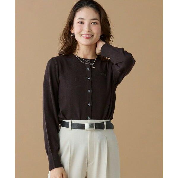 新品 ラコステ ウォッシャブルウールニットカーディガン 38 黒 ラコステ LACOSTE ウォッシャブルウールニットカーディガン （ブラック