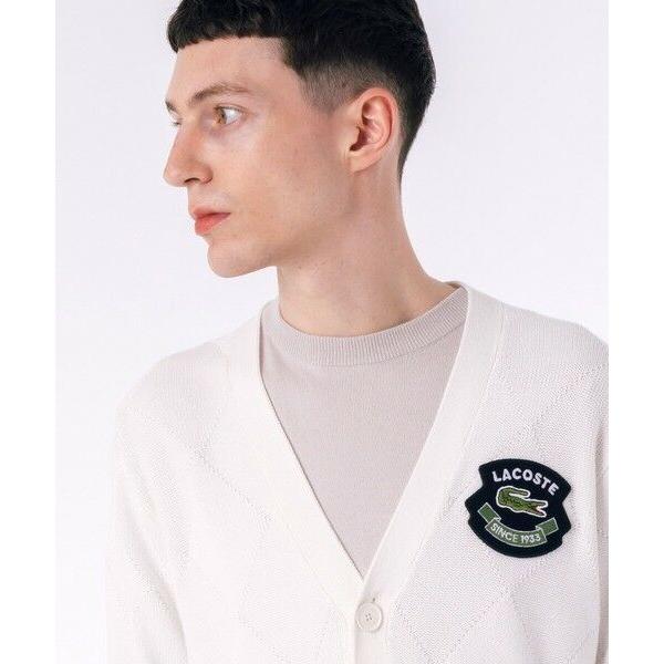LACOSTE（ラコステ） トーナルアーガイル柄 Vネックコットンニット