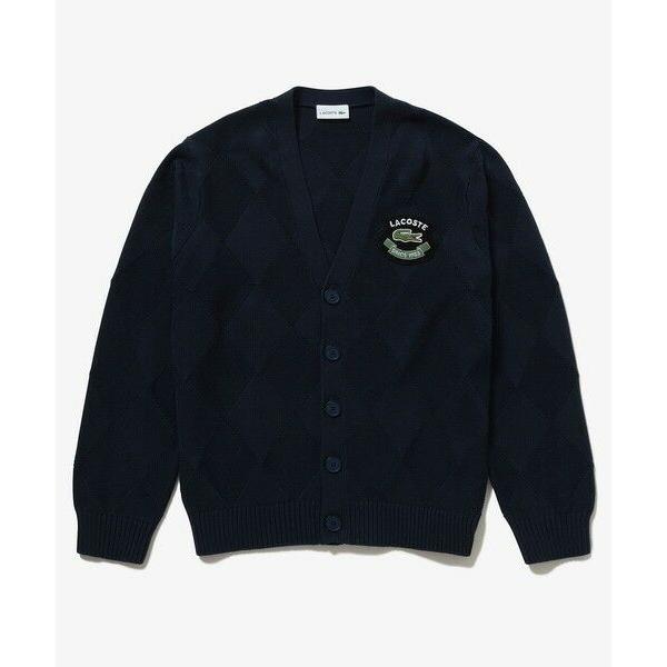 LACOSTE（ラコステ） トーナルアーガイル柄 Vネックコットンニット