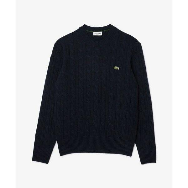 LACOSTE（ラコステ） ミドルゲージ ウールケーブルニット : タカシマヤ 