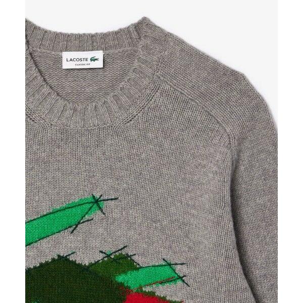 LACOSTE（ラコステ） グラフィカルワニロゴジャカードニットセーター