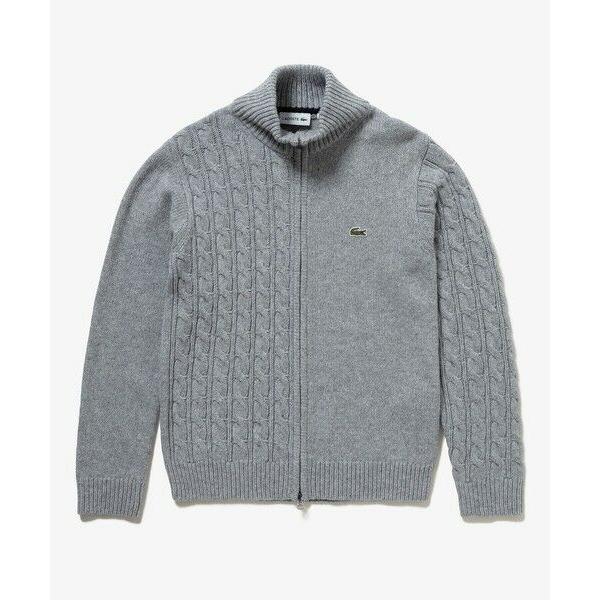 【新品同様】ラコステ　ドライバーズニット　ジップカーディガン　ハイネック　2XL LACOSTE｜クレイジーニッティングハイネックジップカーディガン