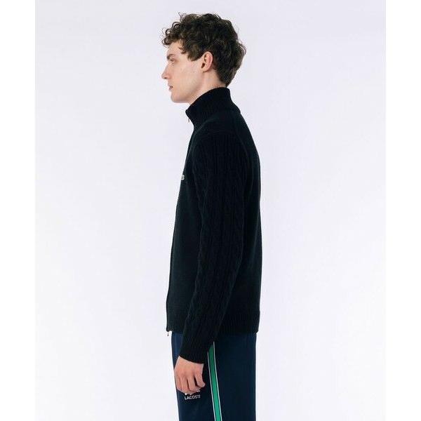 【新品同様】ラコステ　ドライバーズニット　ジップカーディガン　ハイネック　2XL LACOSTE / ラコステ クレイジーニッティングハイネックジップ