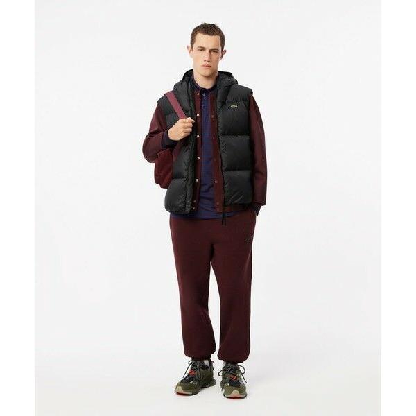 LACOSTE ジップアップ ダウンジャケット L相当 ブラック ダウンフェザー オーバーサイズ撥水ダウンジャケット BF8416 - ラコステ（LACOSTE