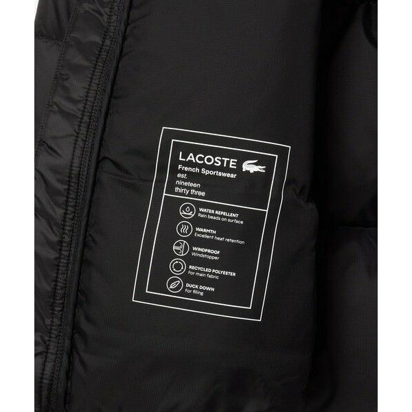 LACOSTE / ラコステ 撥水 バックステッチ スタンドカラー フーデッドダウンジャケットの画像