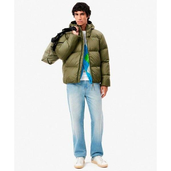 LACOSTE / ラコステ 撥水 バックステッチ スタンドカラー フーデッドダウンジャケットの画像