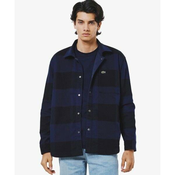 【LACOSTE】プレーン×バッファローチェックリバーシブルシャツアウター プレーン×バッファローチェックリバーシブルシャツアウター｜ラコステ