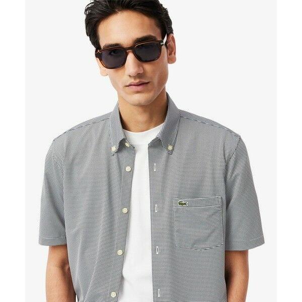 【新品未使用】ラコステ マイクロチェックジャージシャツ XL LACOSTE / ラコステ マイクロチェックジャージシャツ