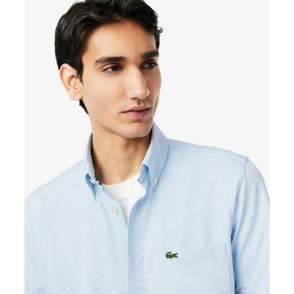 【新品未使用】ラコステ マイクロチェックジャージシャツ XL LACOSTE / ラコステ マイクロチェックジャージシャツ