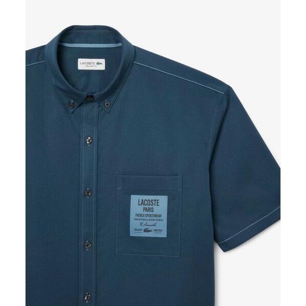 LACOSTE（ラコステ） シルクブレンドネームパッチボタンダウンシャツ