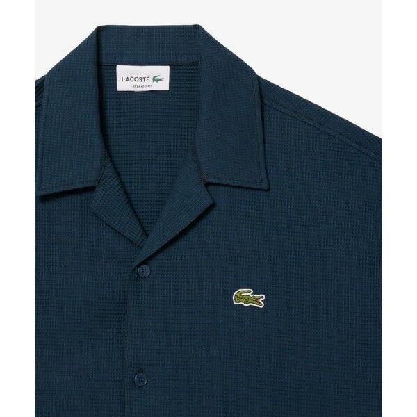 LACOSTE / ラコステ ワッフルニットオープンカラーシャツ
