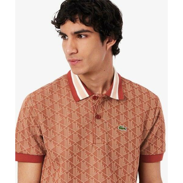 LACOSTE / ラコステ モノグラムジャカード半袖ポロシャツ LACOSTE / ラコステ モノグラムジャカード半袖ポロシャツ