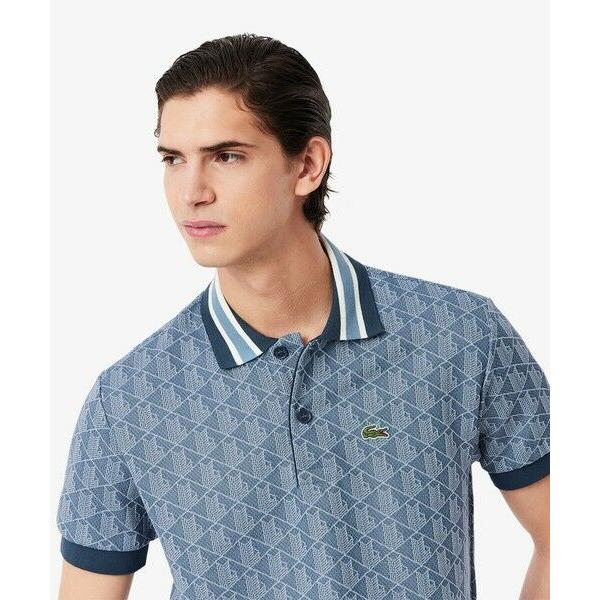 LACOSTE / ラコステ モノグラムジャカード半袖ポロシャツ LACOSTE / ラコステ モノグラムジャカード半袖ポロシャツ