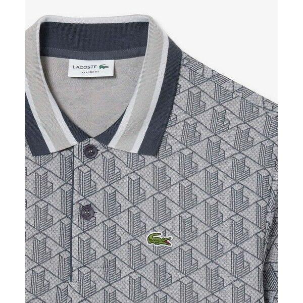 LACOSTE（ラコステ） モノグラムジャカード半袖ポロシャツ