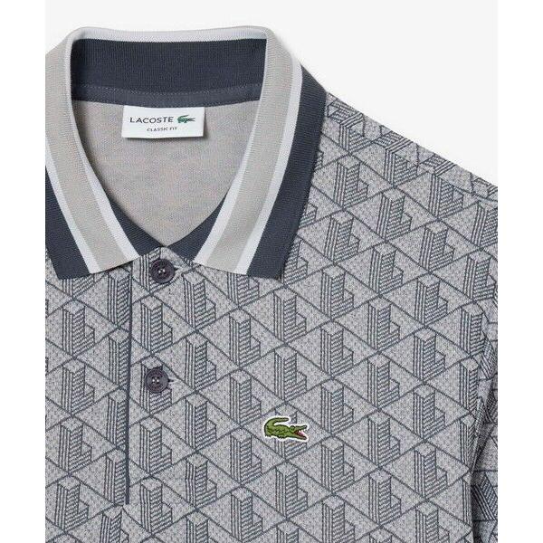 LACOSTE（ラコステ） モノグラムジャカード半袖ポロシャツ