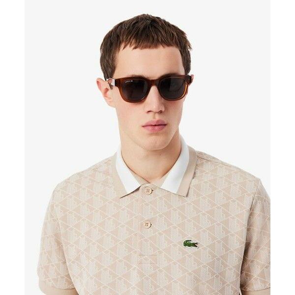 LACOSTE（ラコステ） モノグラムジャカード半袖ポロシャツ