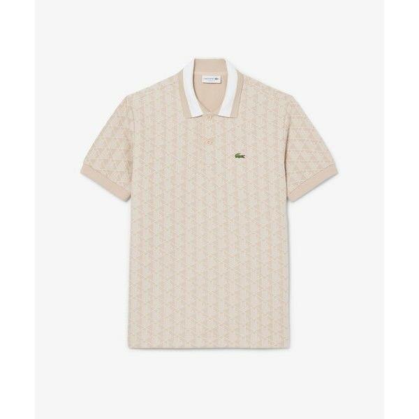 LACOSTE（ラコステ） モノグラムジャカード半袖ポロシャツ