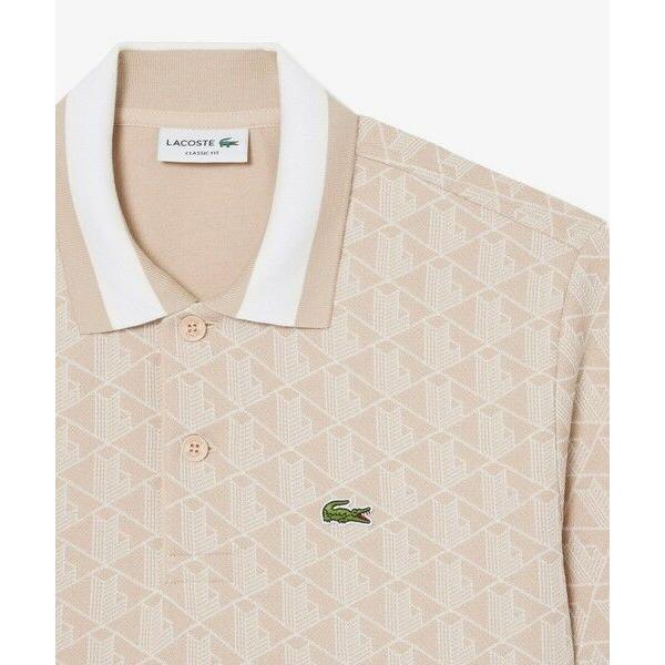 LACOSTE（ラコステ） モノグラムジャカード半袖ポロシャツ