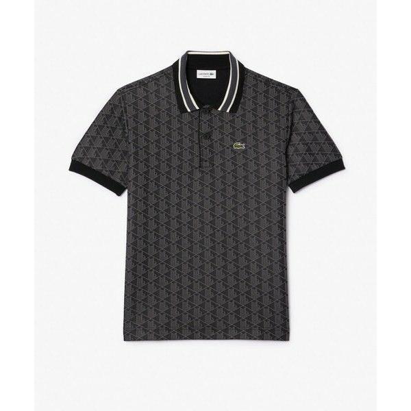 LACOSTE（ラコステ） モノグラムジャカード半袖ポロシャツ