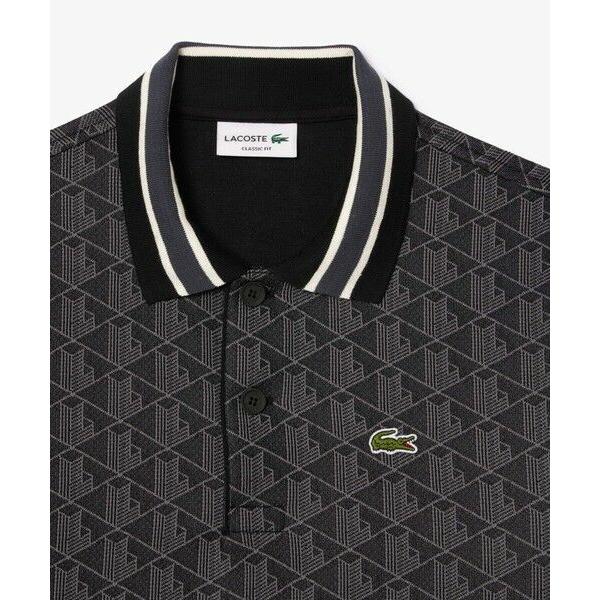 LACOSTE（ラコステ） モノグラムジャカード半袖ポロシャツ