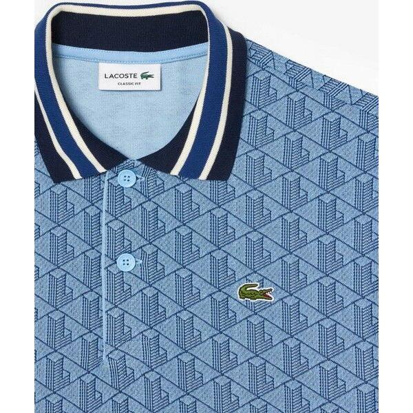 LACOSTE（ラコステ） モノグラムジャカード半袖ポロシャツ