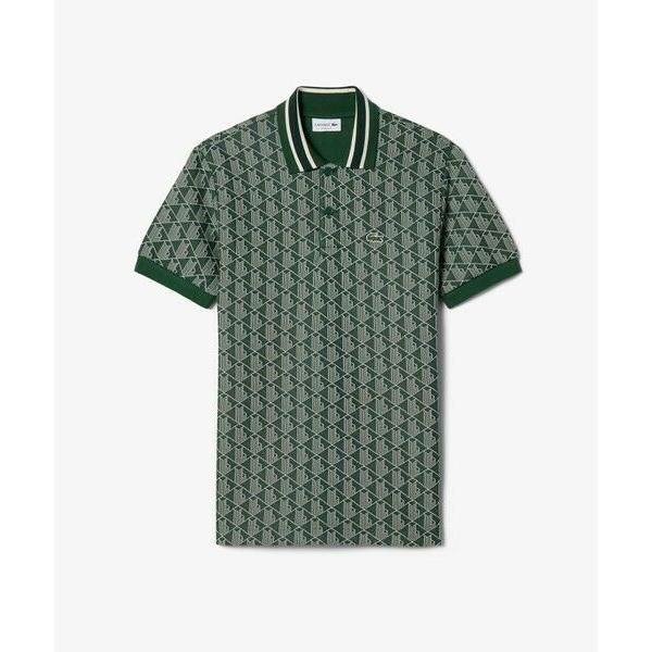 LACOSTE（ラコステ） モノグラムジャカード半袖ポロシャツ