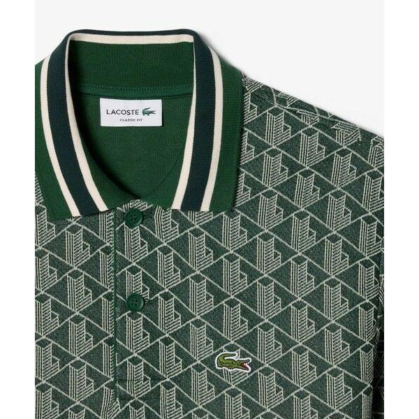 LACOSTE（ラコステ） モノグラムジャカード半袖ポロシャツ
