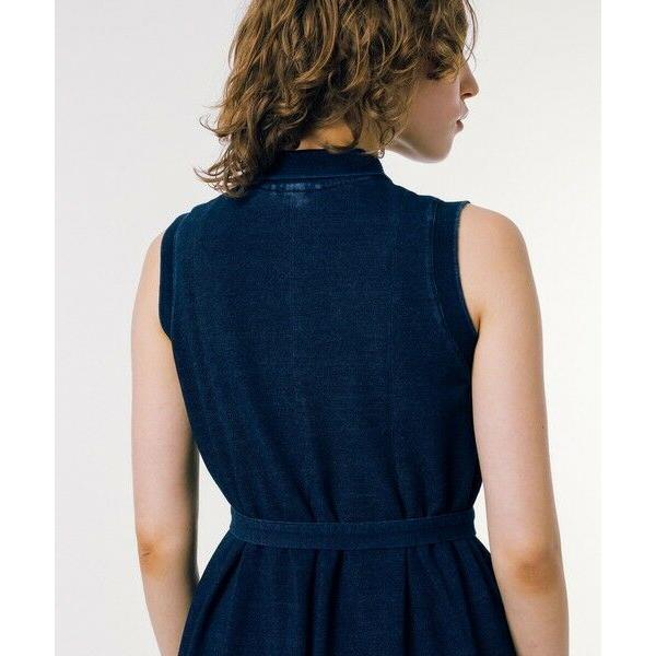 LACOSTE インディゴノースリーブポロドレス　マキシ丈 LACOSTE｜インディゴノースリーブポロドレス / マキシ丈